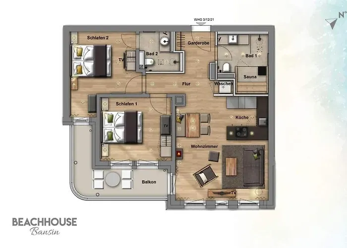 Beachhouse Bansin App 21 아파트 *